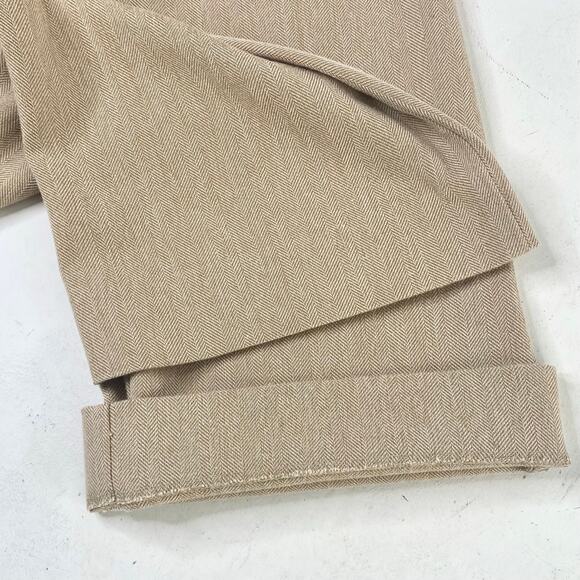 Limited Cassidy Neutral Beige Mid Rise Herringbone Texture Trousers Pants Sz 6 - Picture 7 of 9